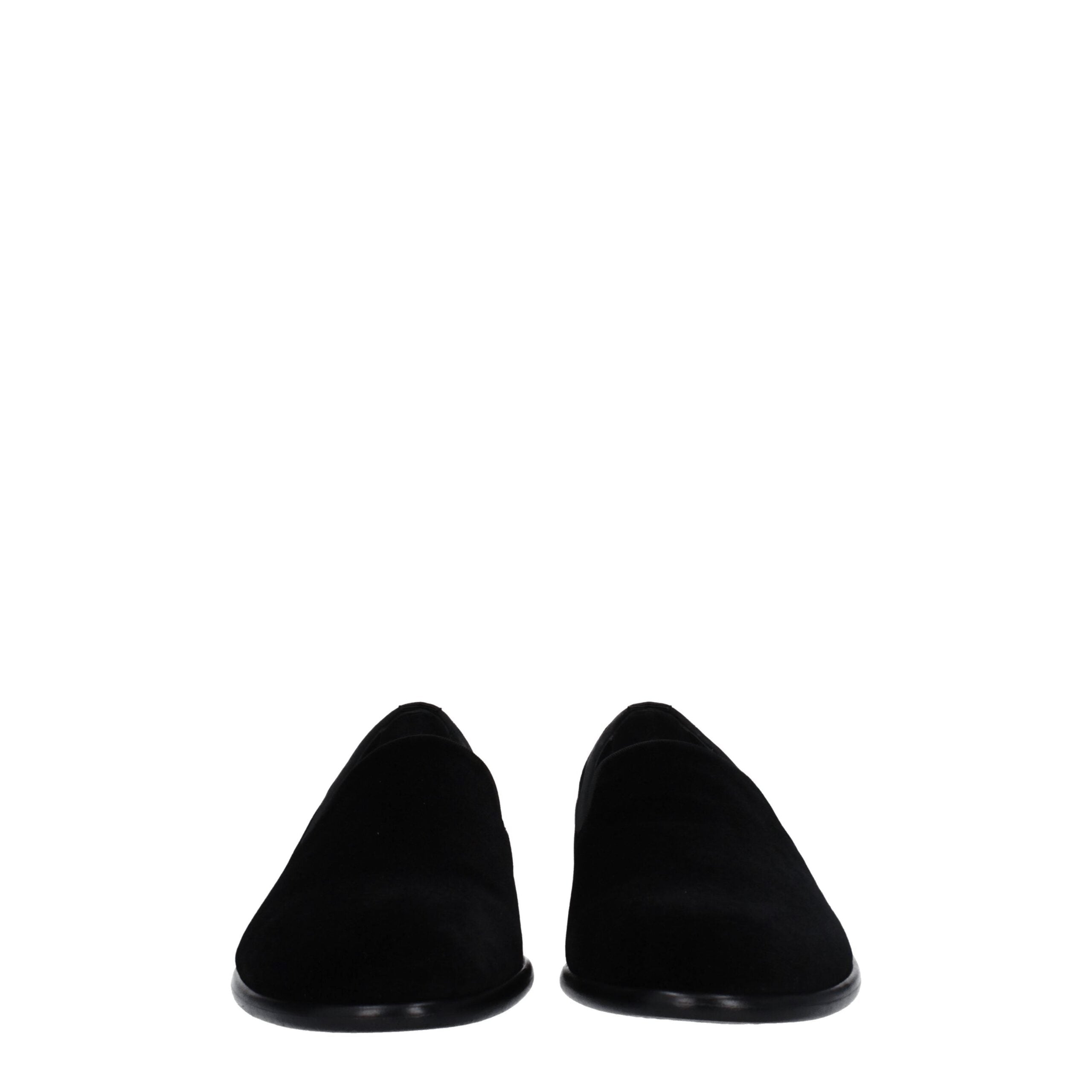 Dolce & Gabbana Black Velvet Slip-On Men's Loafers