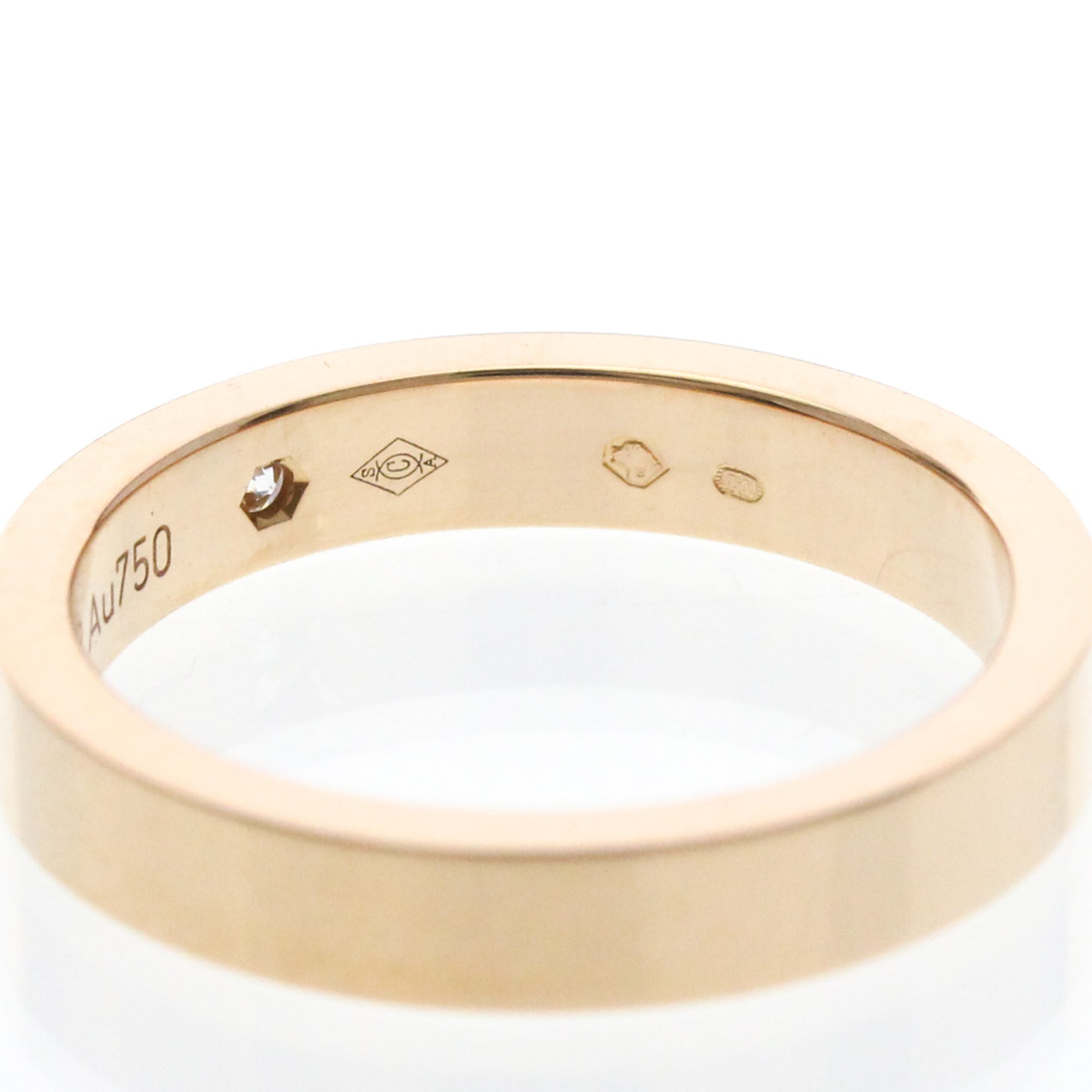 Cartier C De Cartier 18K Pink Gold And Diamond Gold Pink_Gold Ring Jewelry (Pre-Owned)