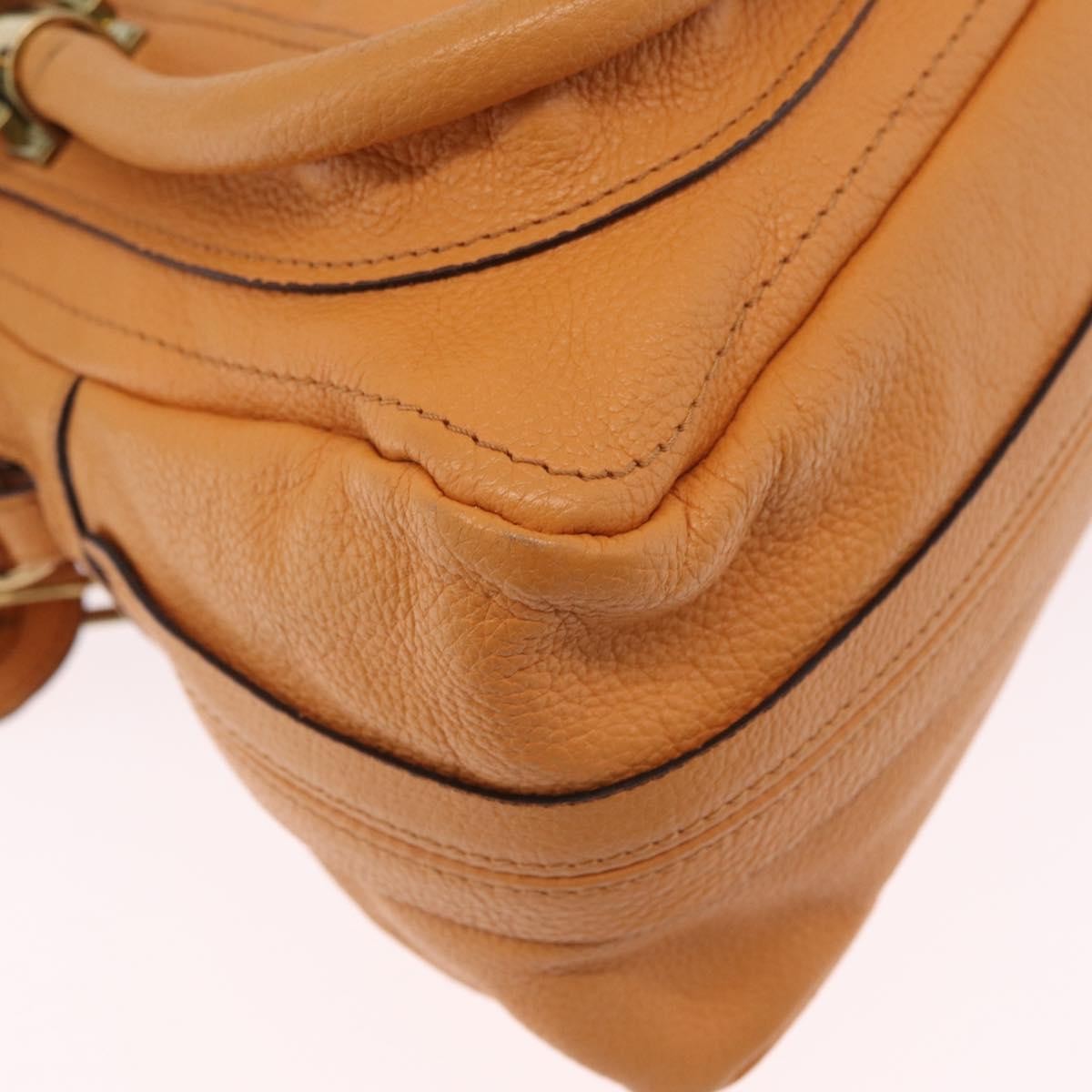 Chloe Paraty Top Handle Leather Orange Leather Handbag (Pre-Owned)