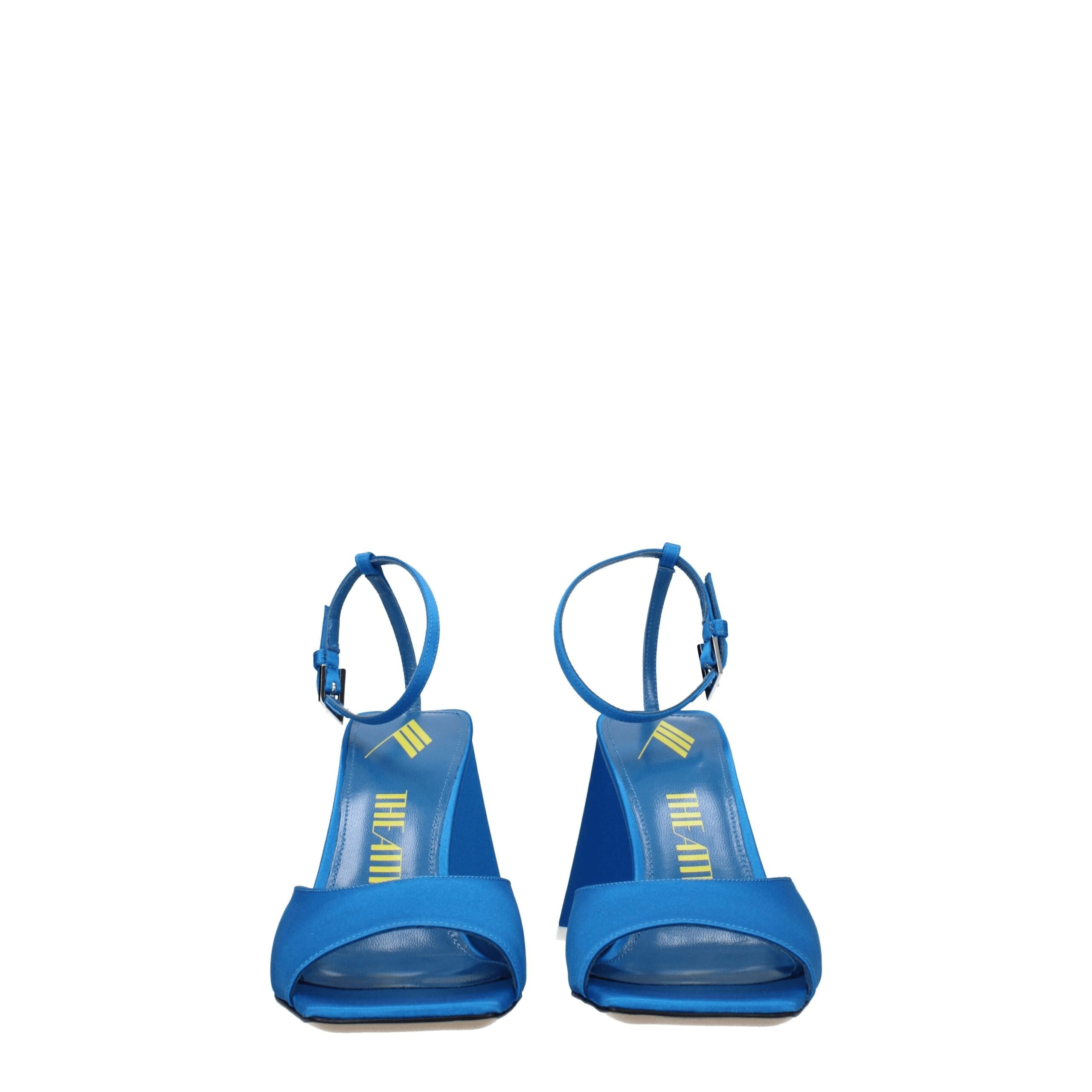The Attico Blue Satin Stiletto Heel Women's Sandals
