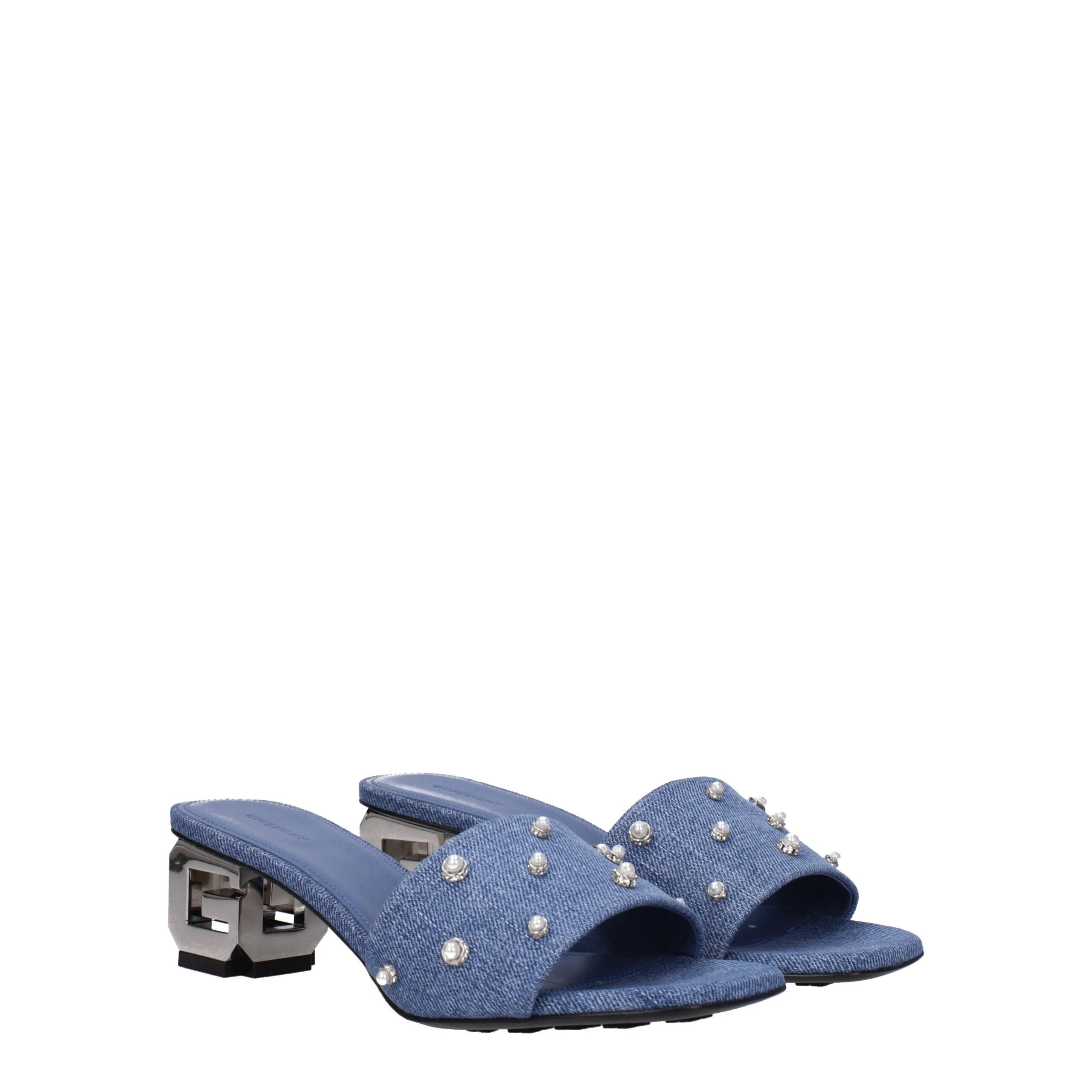 Givenchy Blue Fabric Flat Women's Sandals