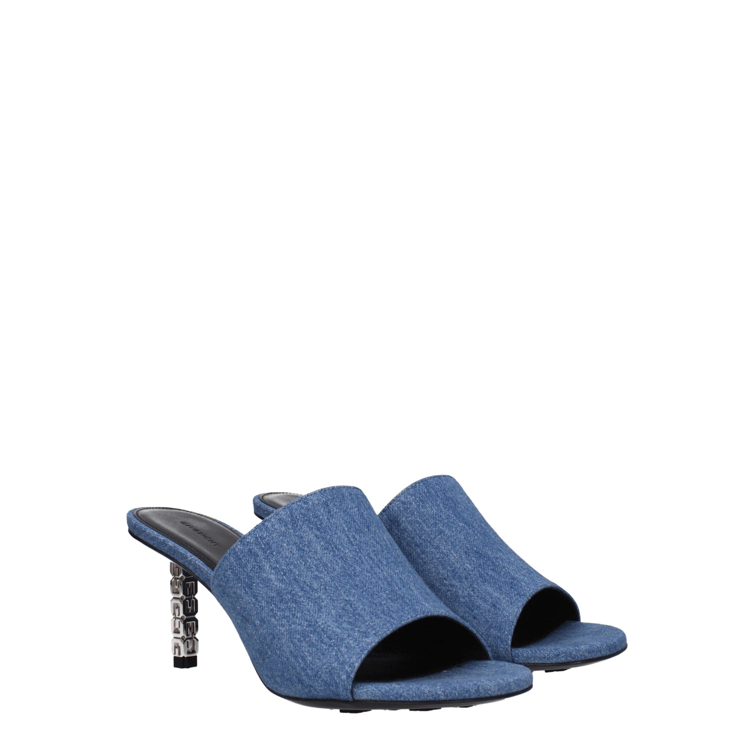 Givenchy Blue Fabric Platform Women's Sandals