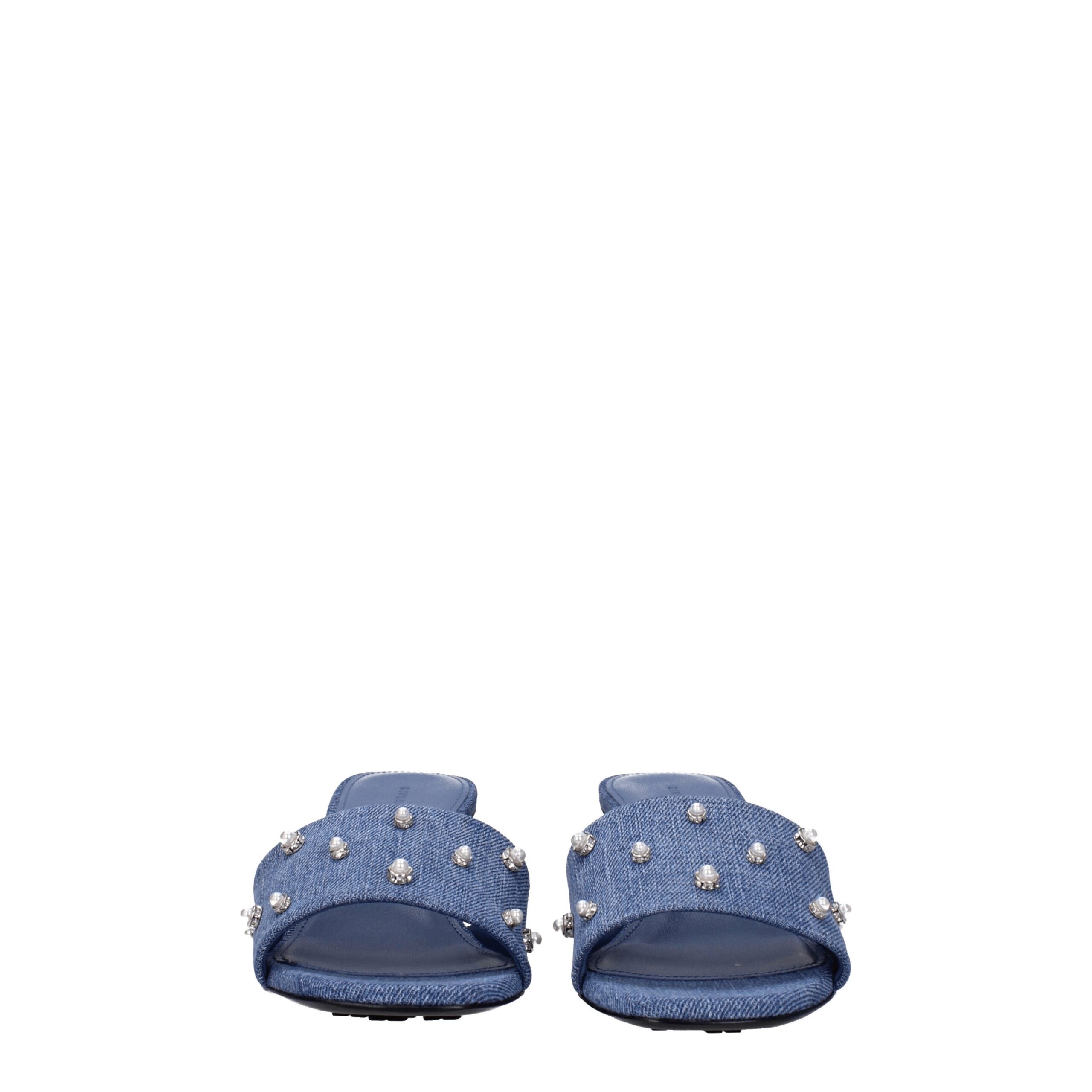 Givenchy Blue Fabric Flat Women's Sandals