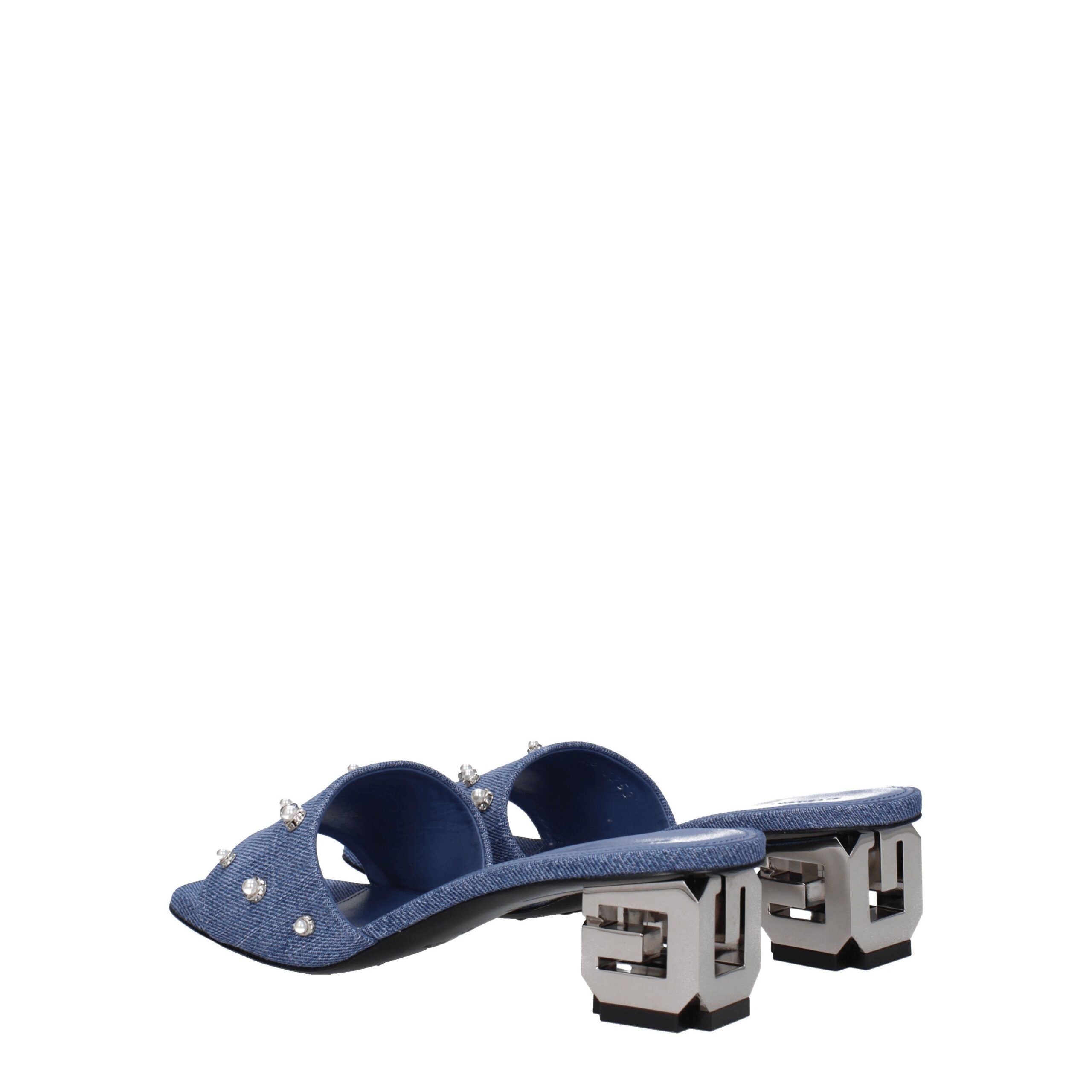 Givenchy Blue Fabric Flat Women's Sandals