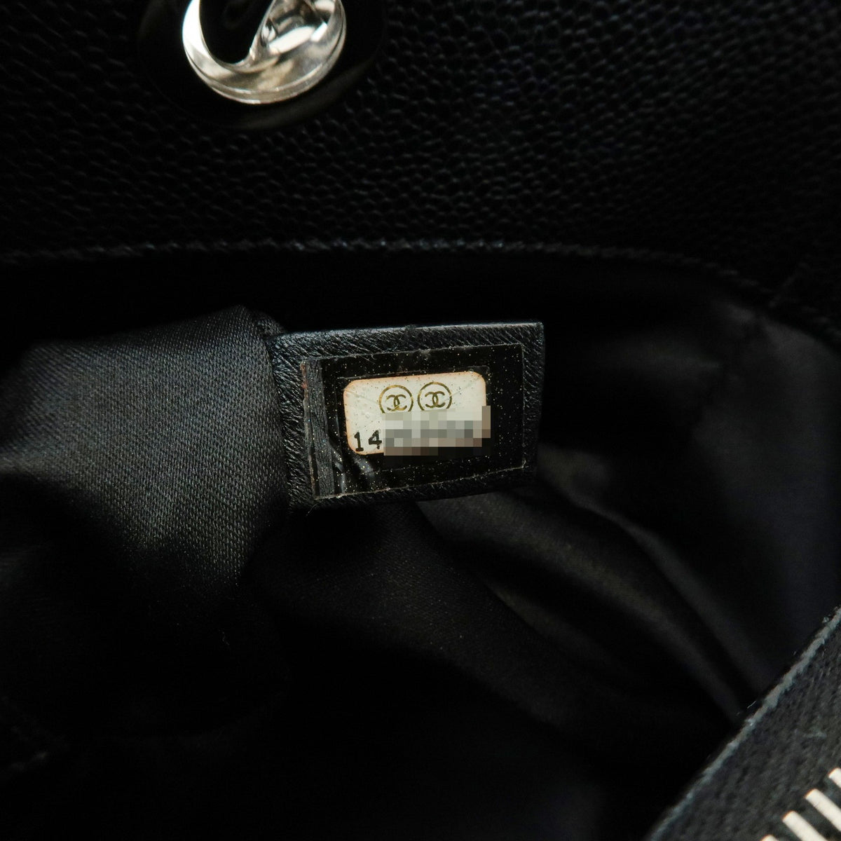 Chanel Grand Shopping Quilted Caviar Black Leather Tote Bag Bag (Pre-Owned)