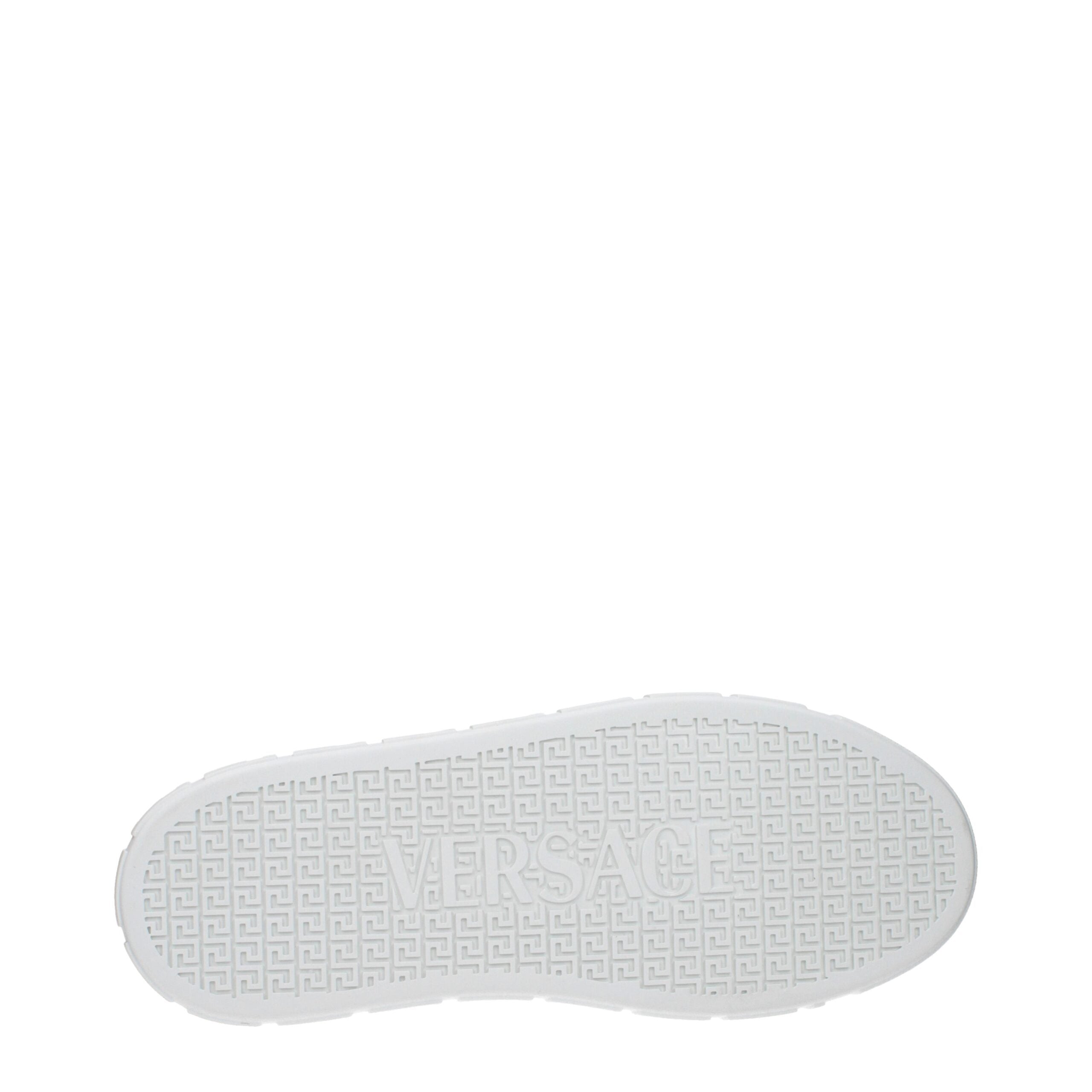 Versace White Leather Low Men's Tops