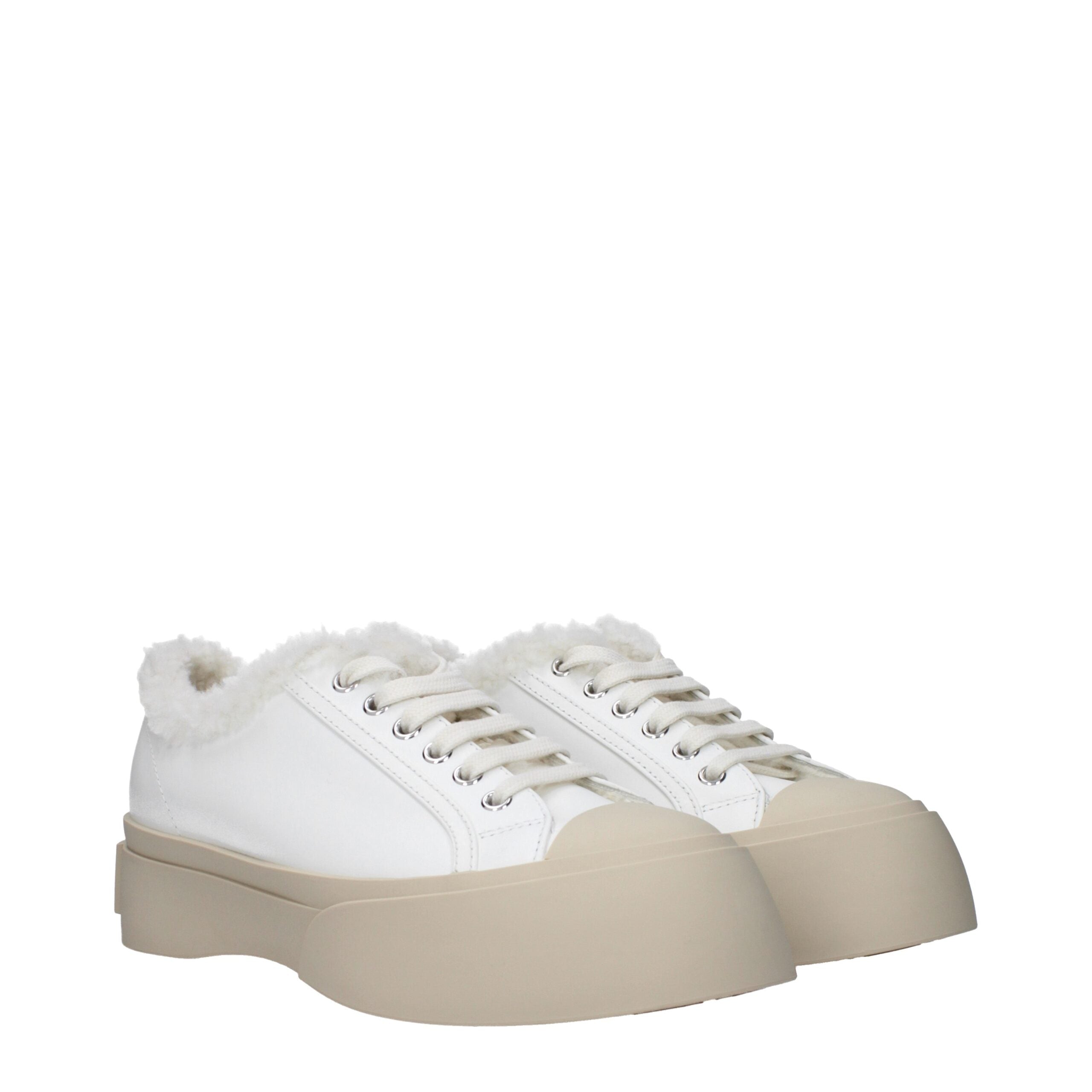 Marni White Leather Low Top Women's Sneakers