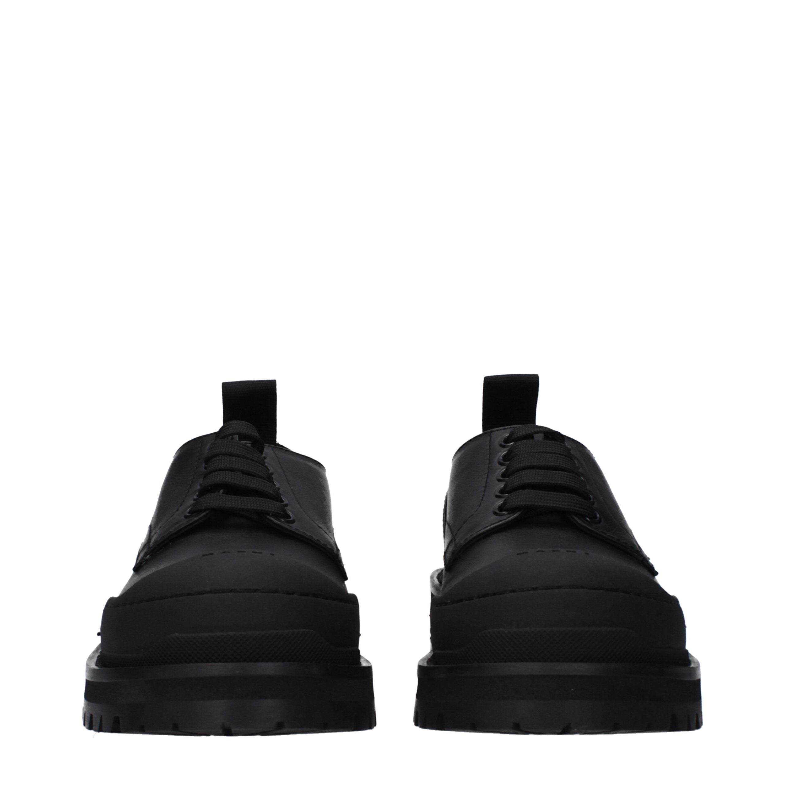 Marni Black Leather Oxfords And Women's Derbies