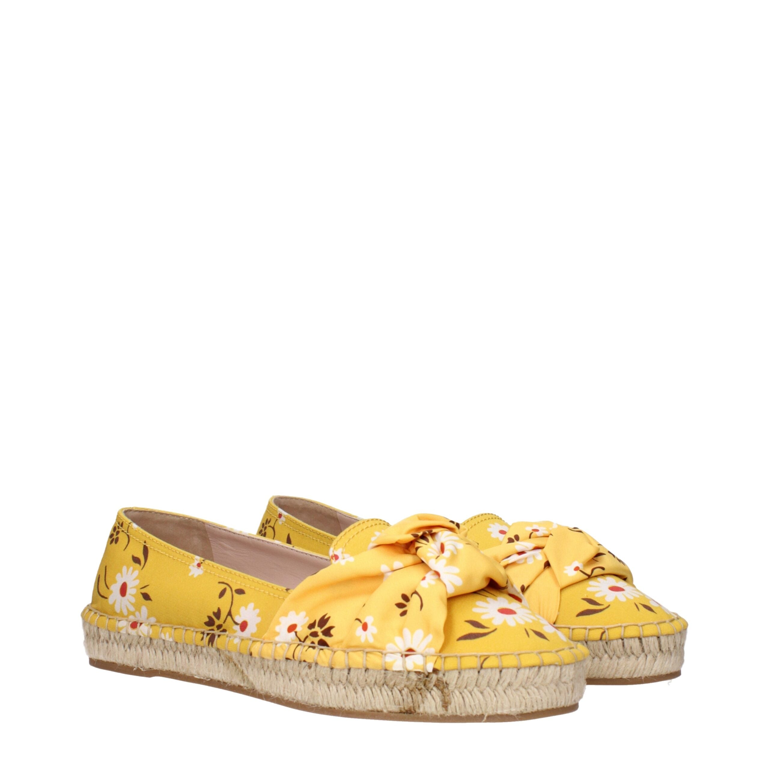 Miu Miu Yellow Fabric Women's Espadrilles