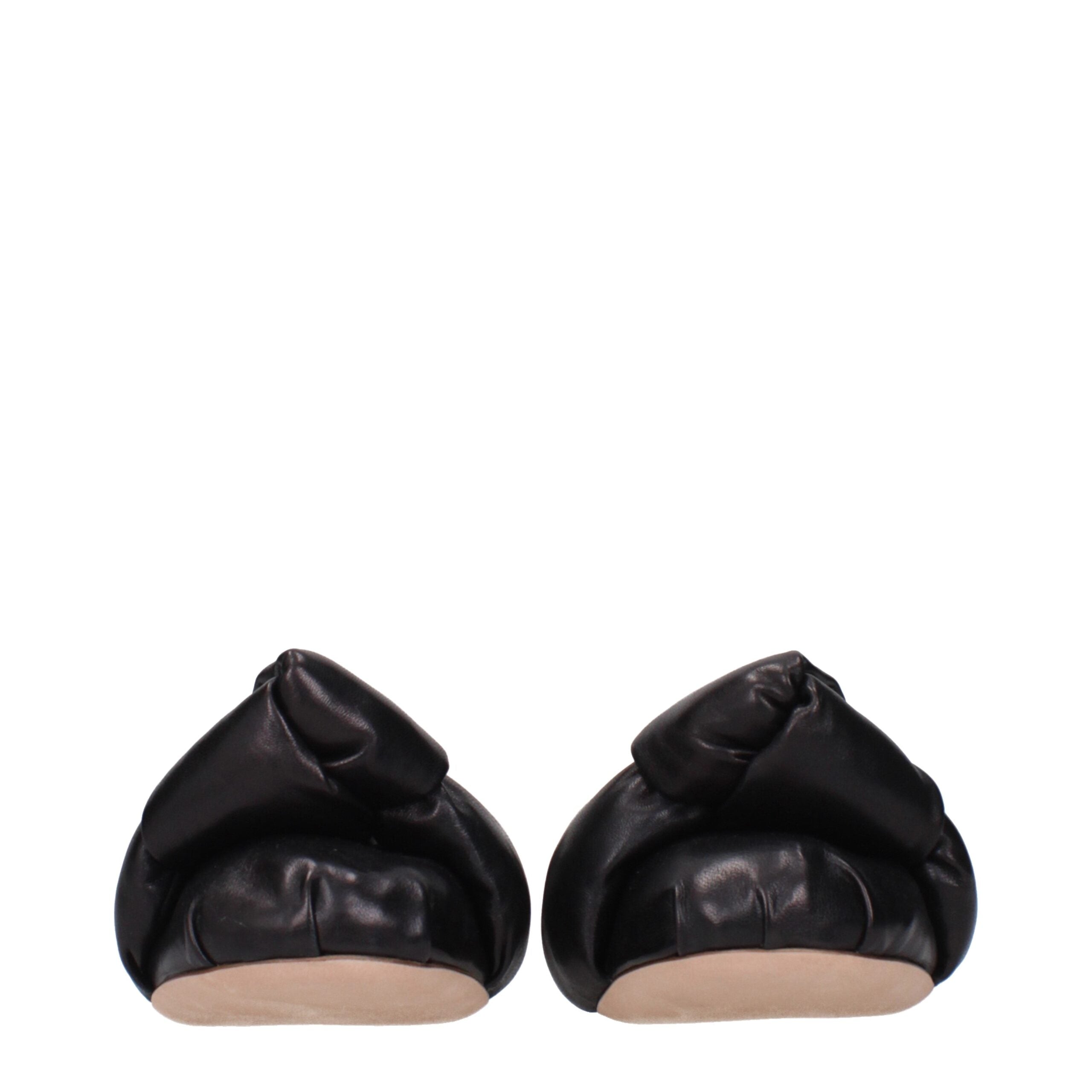 Miu Miu Black Leather Ballet Women's Flats