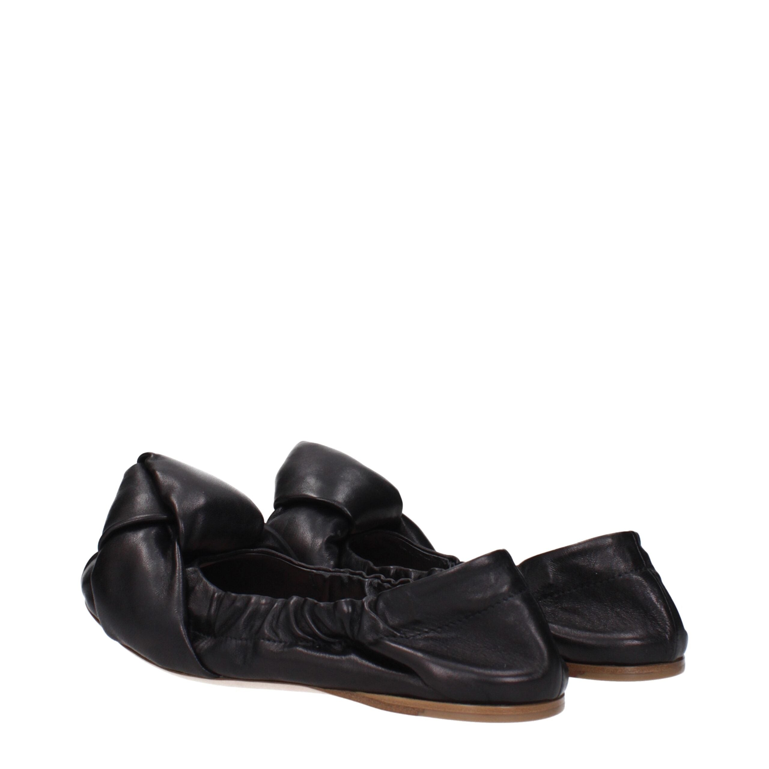 Miu Miu Black Leather Ballet Women's Flats