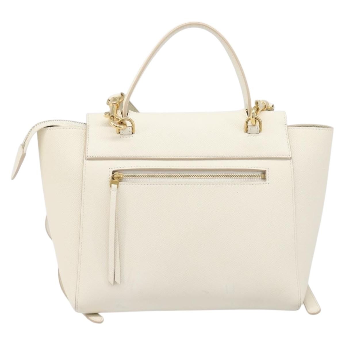Celine Belt Leather White Leather Handbag (Pre-Owned)