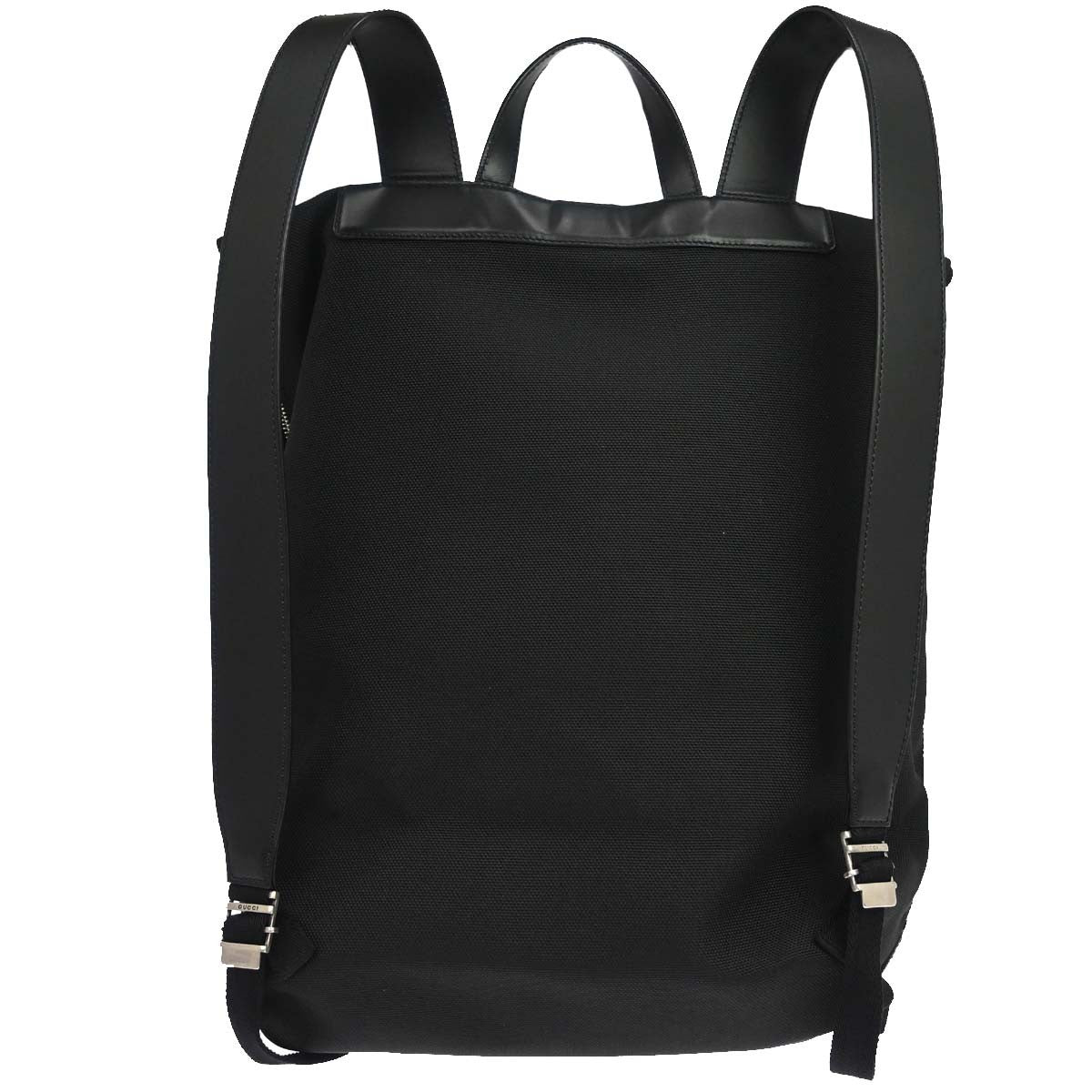 Gucci Web Fold Over Techno Canvas Black Cloth Backpack Bag (Pre-Owned)