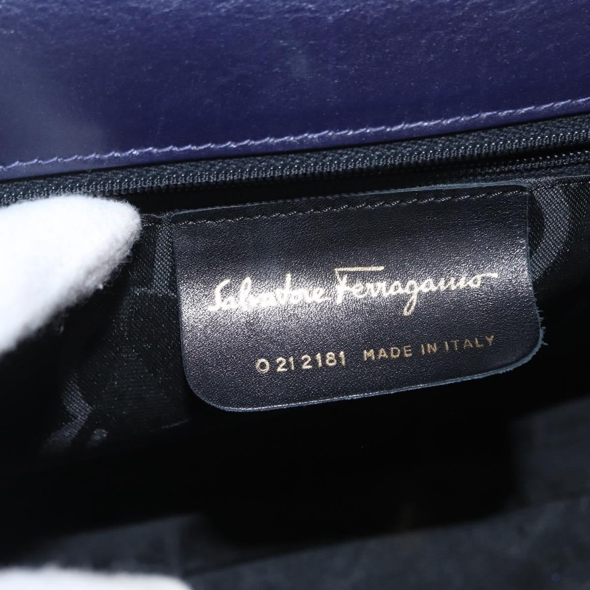 Salvatore Ferragamo Convertible Top Handle Leather Purple Leather Tote Bag Bag (Pre-Owned)