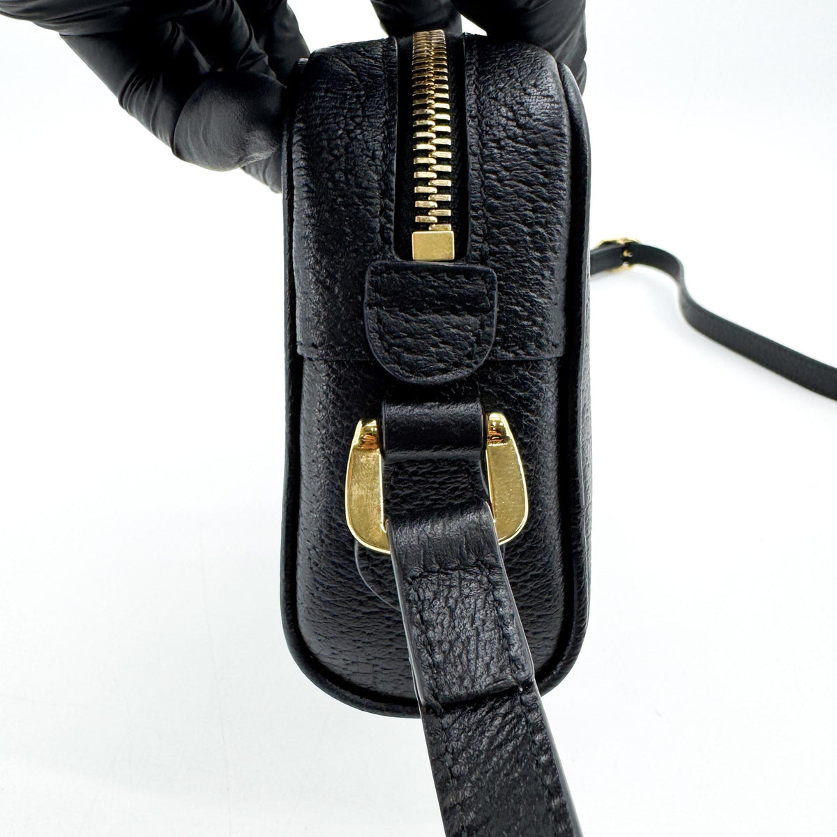 Gucci Ophidia Leather Black Leather Shoulder Bag Bag (Pre-Owned)