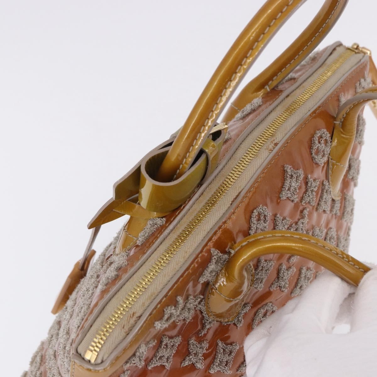 Louis Vuitton Fascination Lockit Patent Lambskin Brown Pearl Handbag (Pre-Owned)