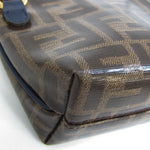 Fendi Pocket Brown Canvas Clutch Bag (Pre-Owned)