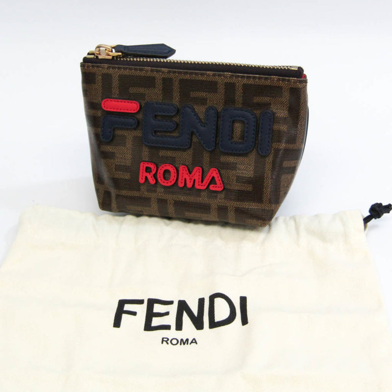 Fendi Pocket Brown Canvas Clutch Bag (Pre-Owned)