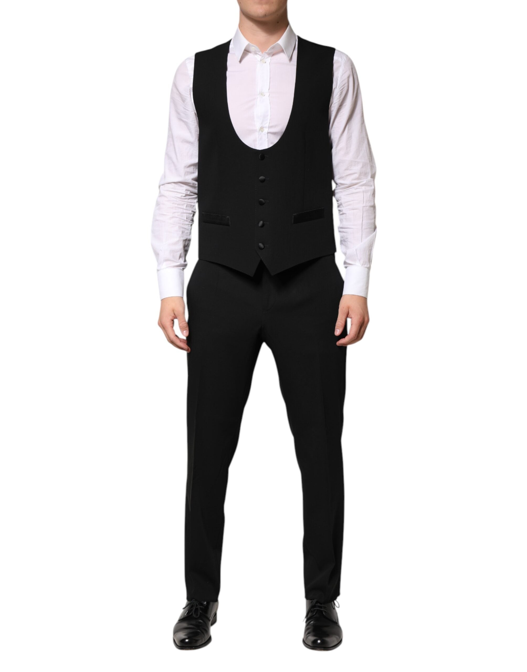 Dolce & Gabbana Black Wool 3 Piece Single Breasted Men's Suit (Pre-Owned)