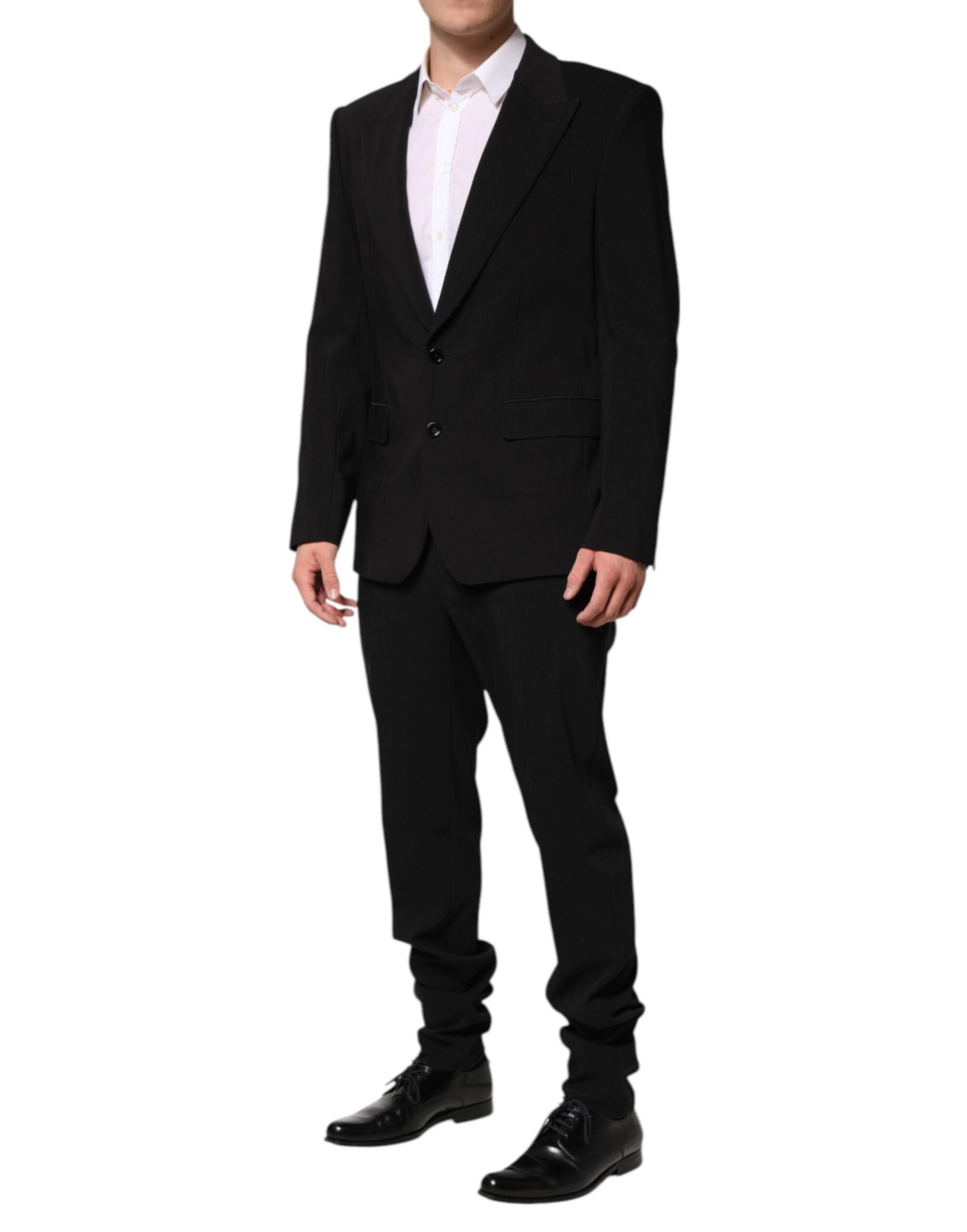Dolce & Gabbana Black Cotton Single Breasted 2 Piece Men's Suit