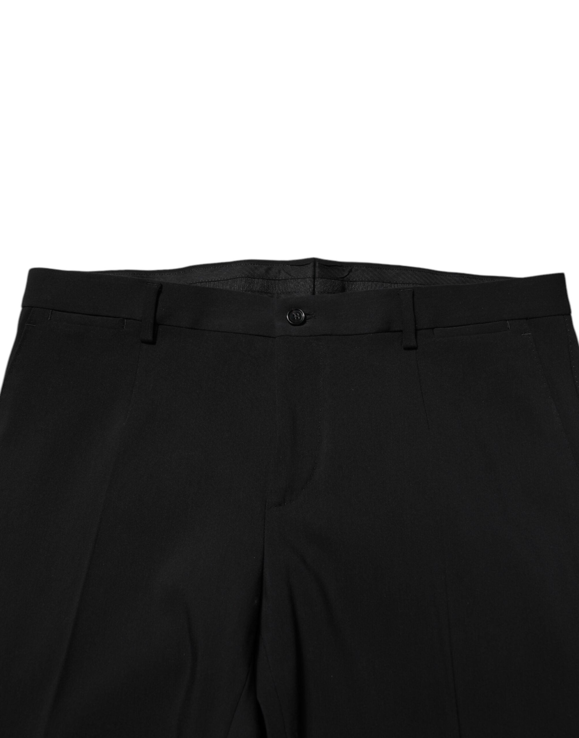 Dolce & Gabbana Black Cotton Single Breasted 2 Piece Men's Suit