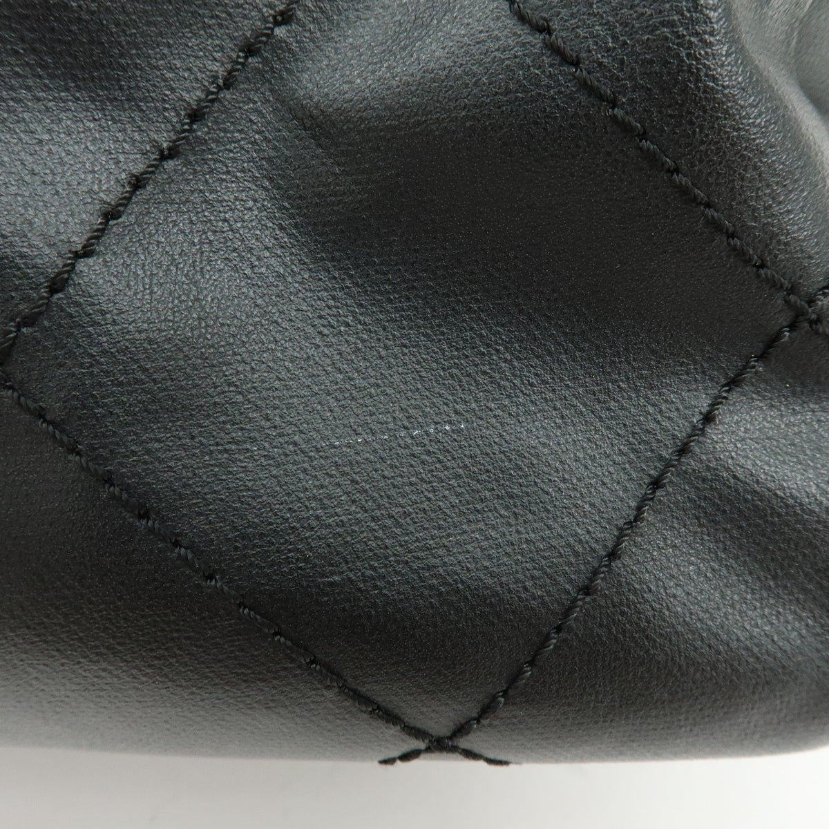 Chanel Biarritz Quilted Coated Canvas Black Leather Tote Bag Bag (Pre-Owned)