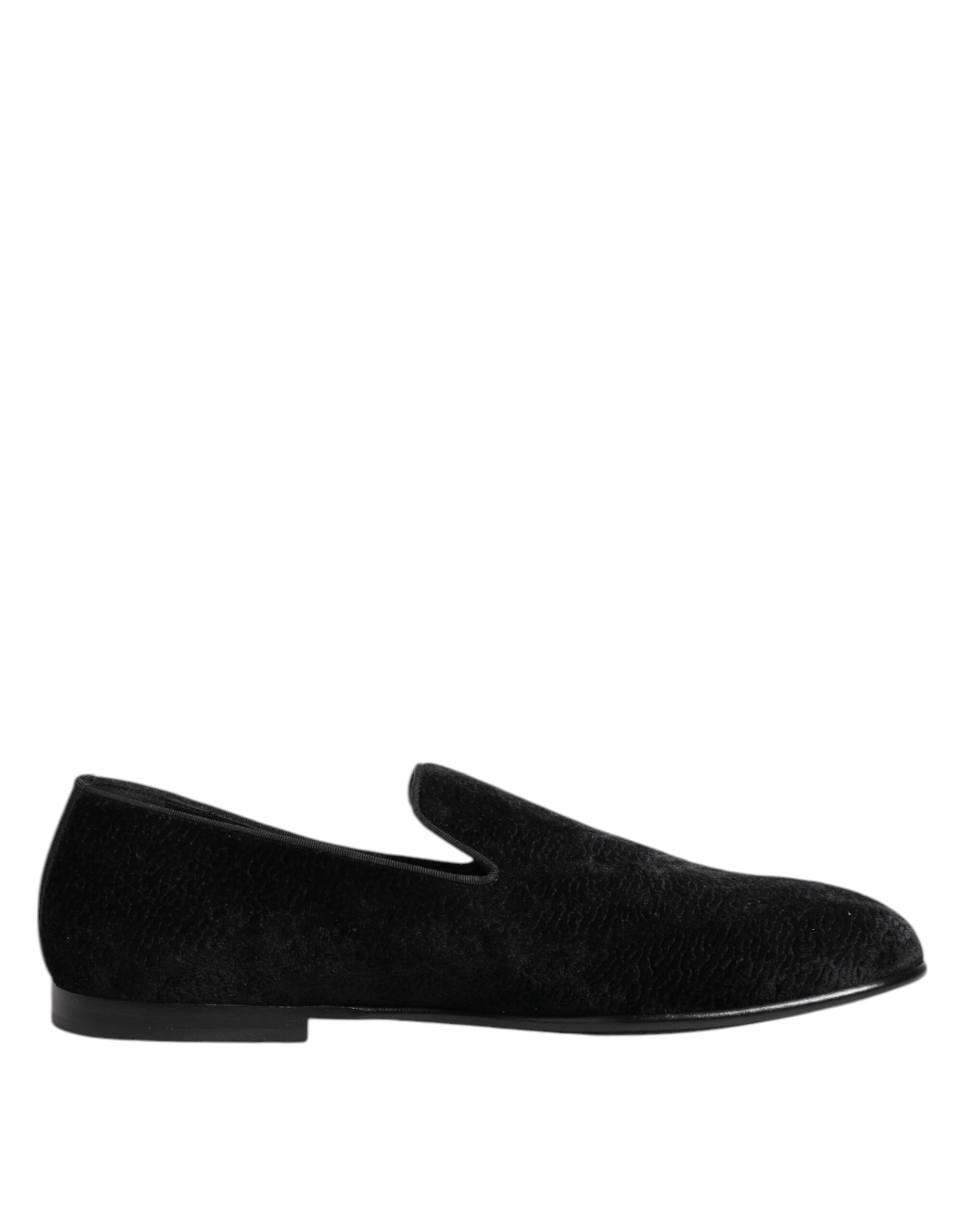 Dolce & Gabbana Black Jacquard Loafers Formal Men Dress Men's Shoes