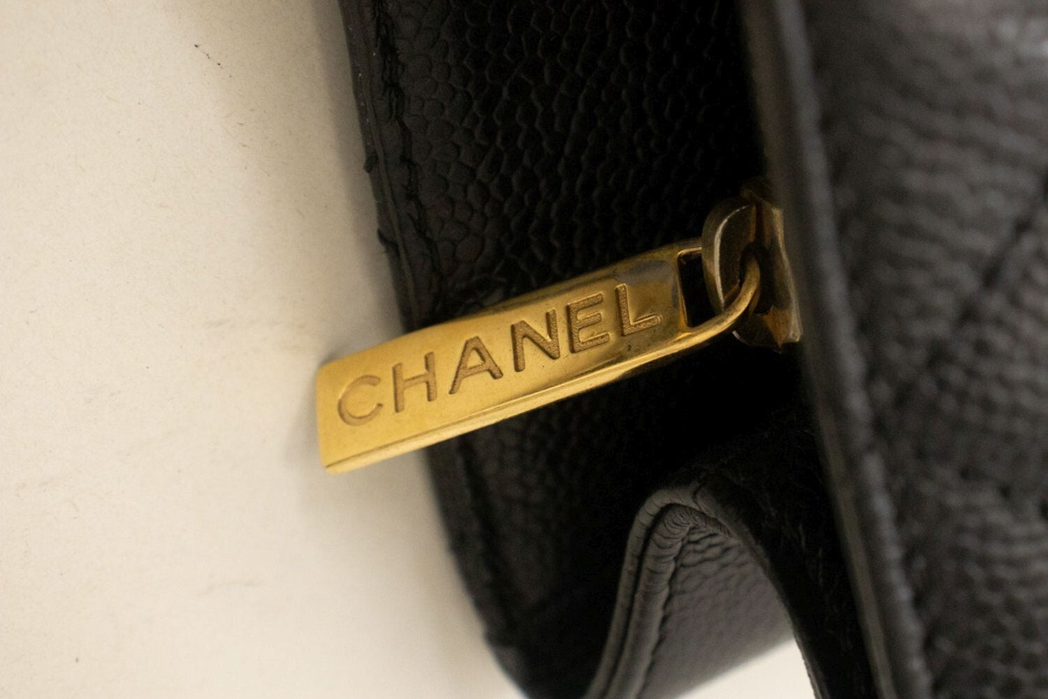 Chanel Grand Shopping Tote Quilted Caviar Black Calfskin Tote Bag Bag (Pre-Owned)