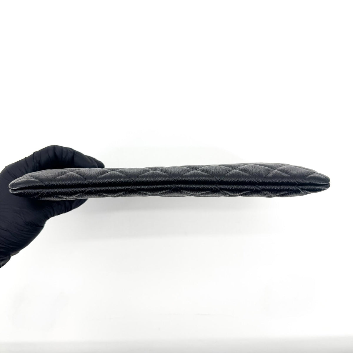 Chanel O Case Clutch Quilted Caviar Black Leather Clutche & Pouche Bag (Pre-Owned)