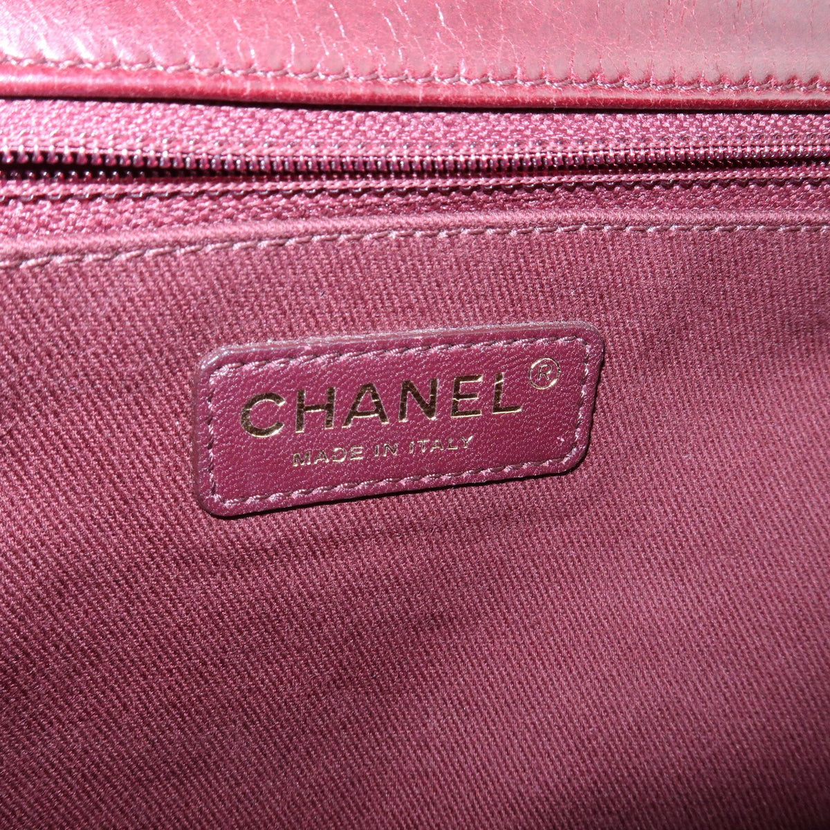Chanel Perfect Edge Flap Quilted Glazed Calfskin Burgundy Leather Handbag (Pre-Owned)