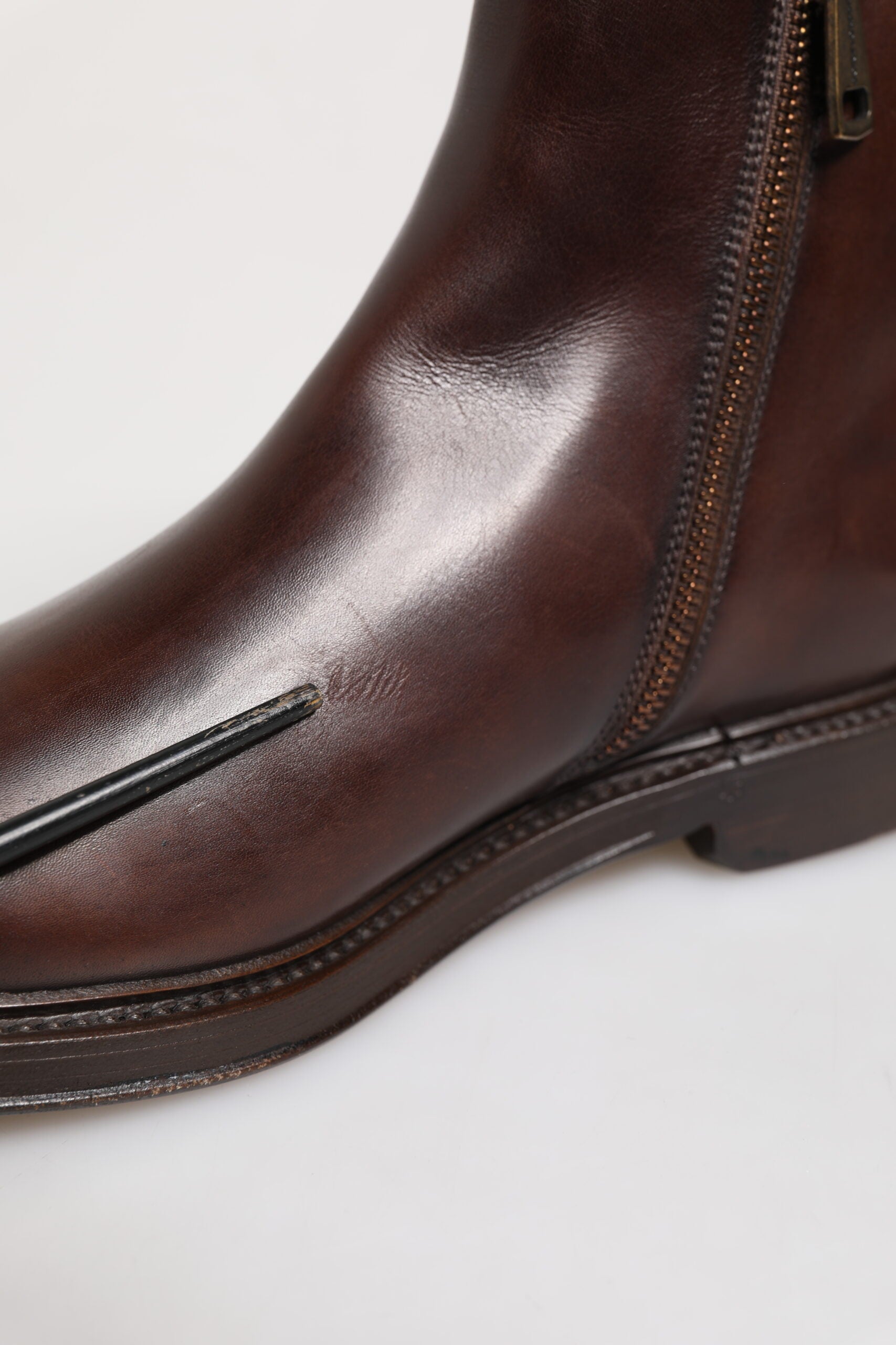 Dolce & Gabbana Brown Chelsea Leather Mid Calf Boots Men's Shoes (Pre-Owned)