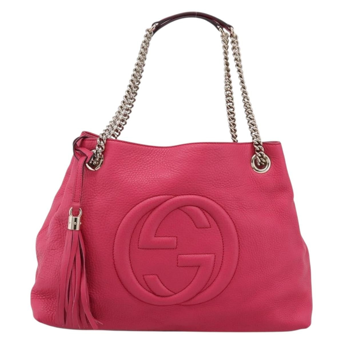 Gucci Soho Chain Strap Leather Pink Leather Shoulder Bag Bag (Pre-Owned)