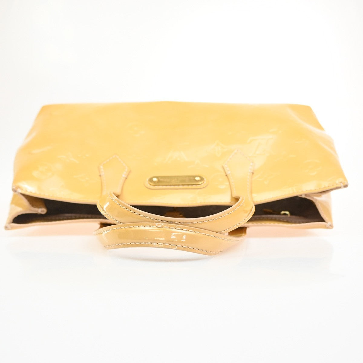 Louis Vuitton Wilshire Monogram Vernis Beige Patent_Leather Handbag (Pre-Owned)