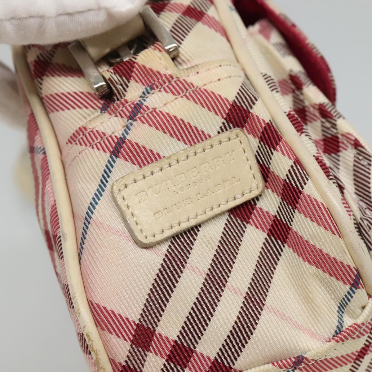 Burberry Nova Check Blue Label Nylon White Nylon Shoulder Bag Bag (Pre-Owned)