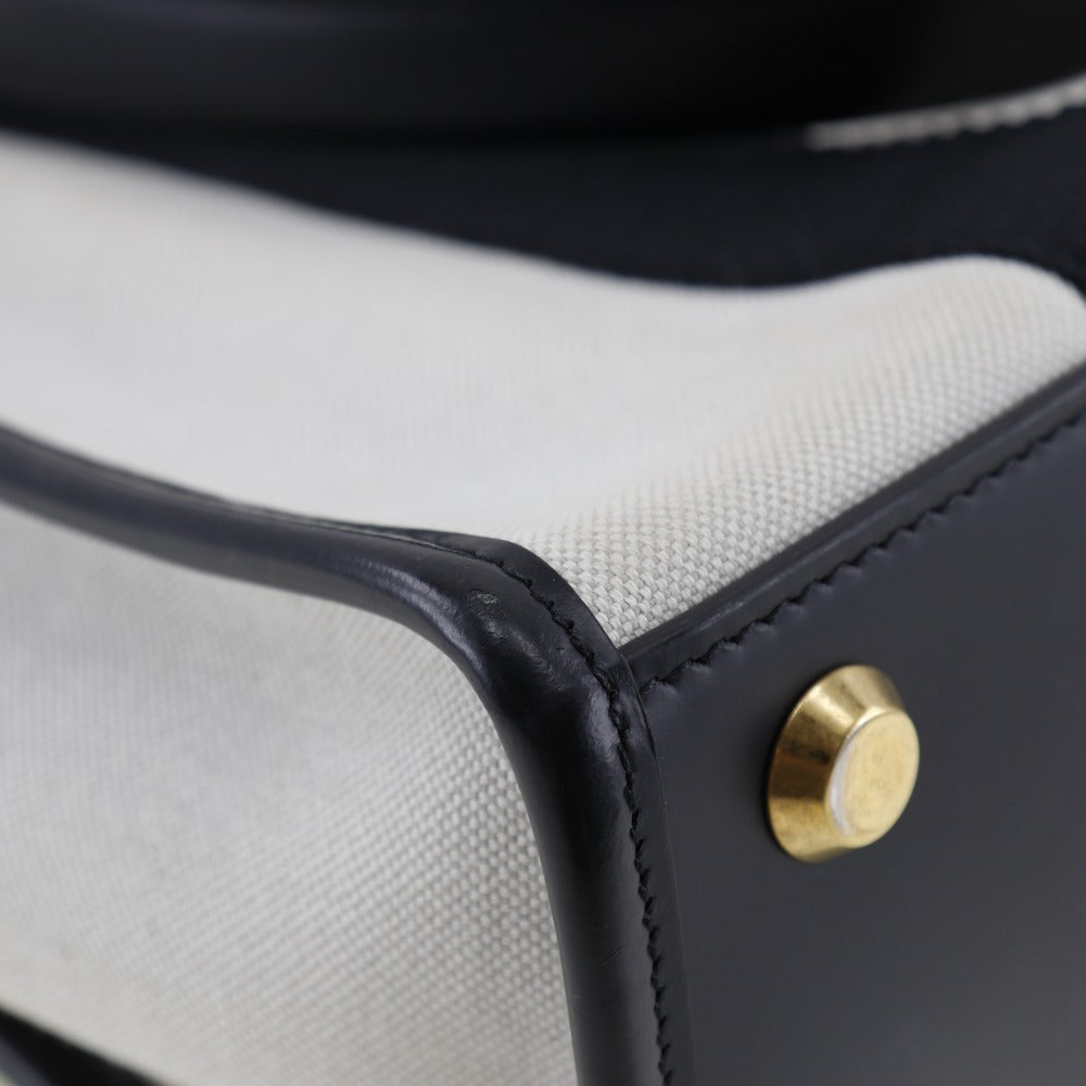 Balenciaga Navy White Canvas Handbag (Pre-Owned)