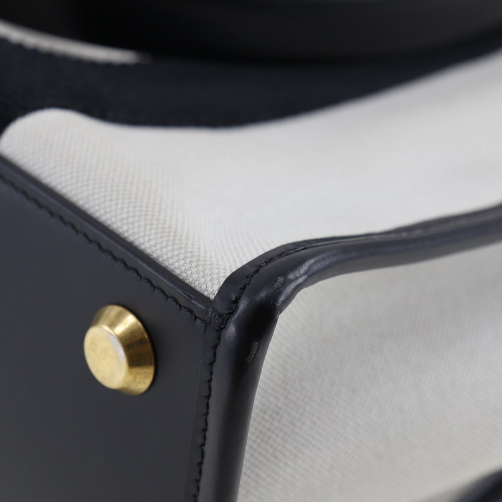 Balenciaga Navy White Canvas Handbag (Pre-Owned)
