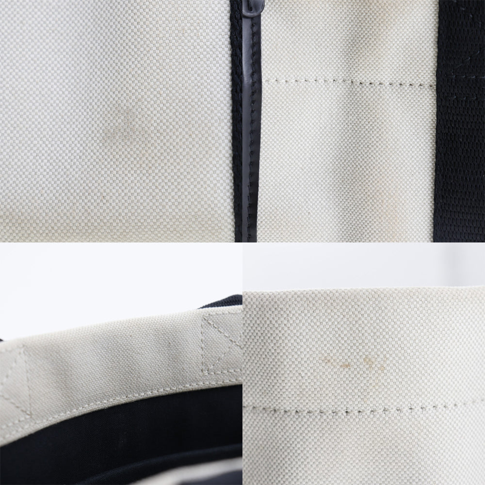 Balenciaga Navy White Canvas Handbag (Pre-Owned)