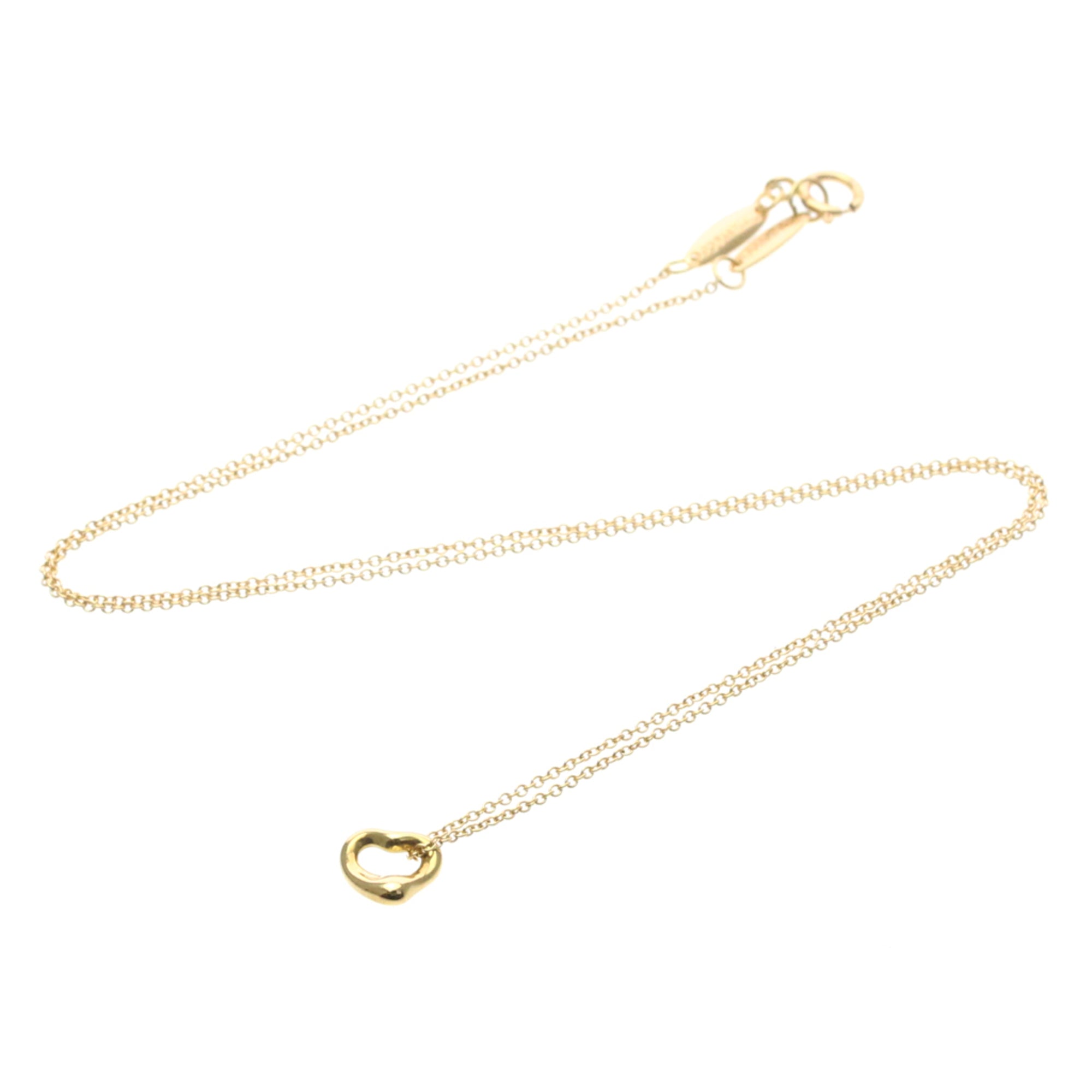 Tiffany & Co. Elsa Peretti Open Heart Pendant 18K Rose Gold Pink Pink_Gold Necklace Jewelry (Pre-Owned)