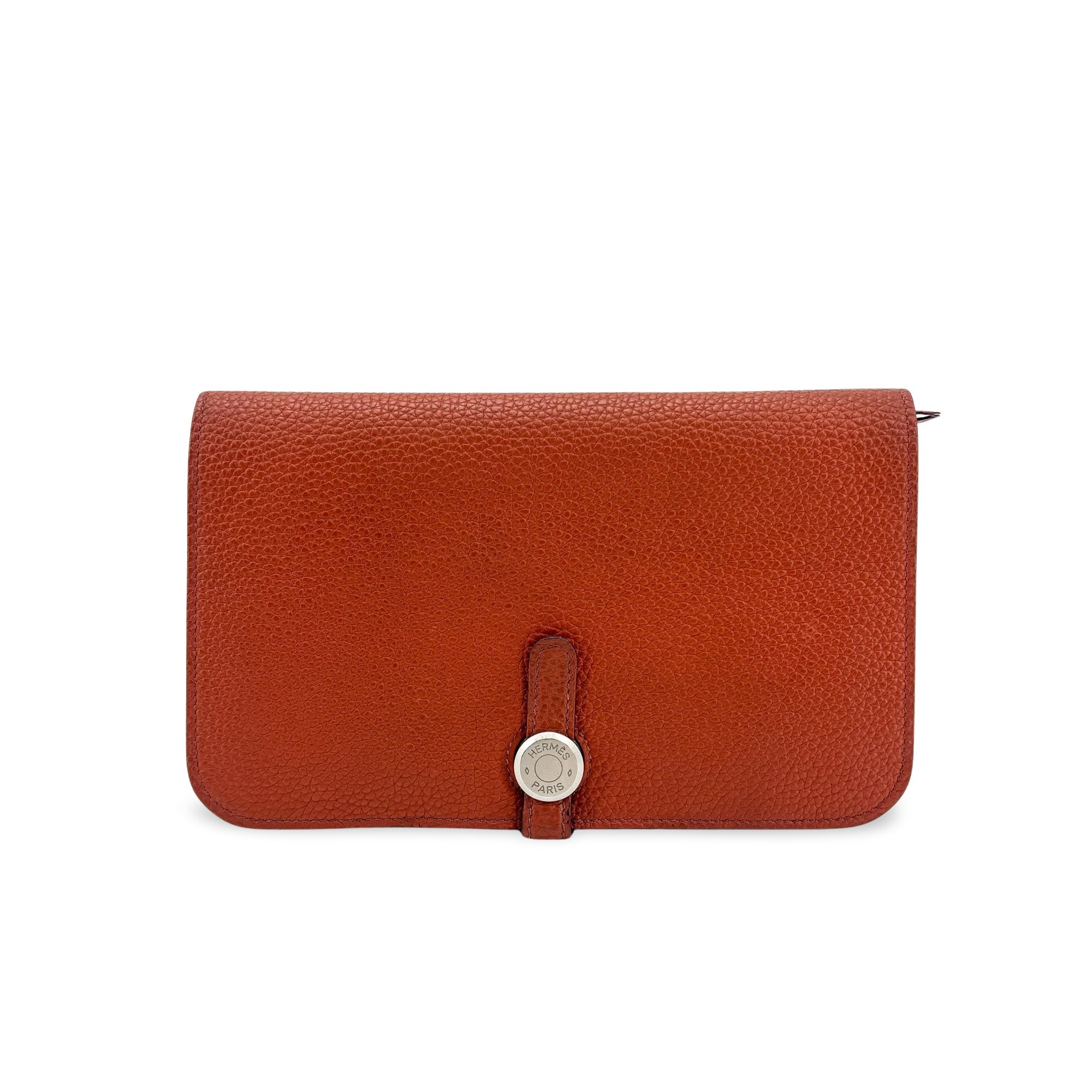 Hermes Bicolor Dogon Duo Combined Leather Brown Leather Wallets Accessory (Pre-Owned)