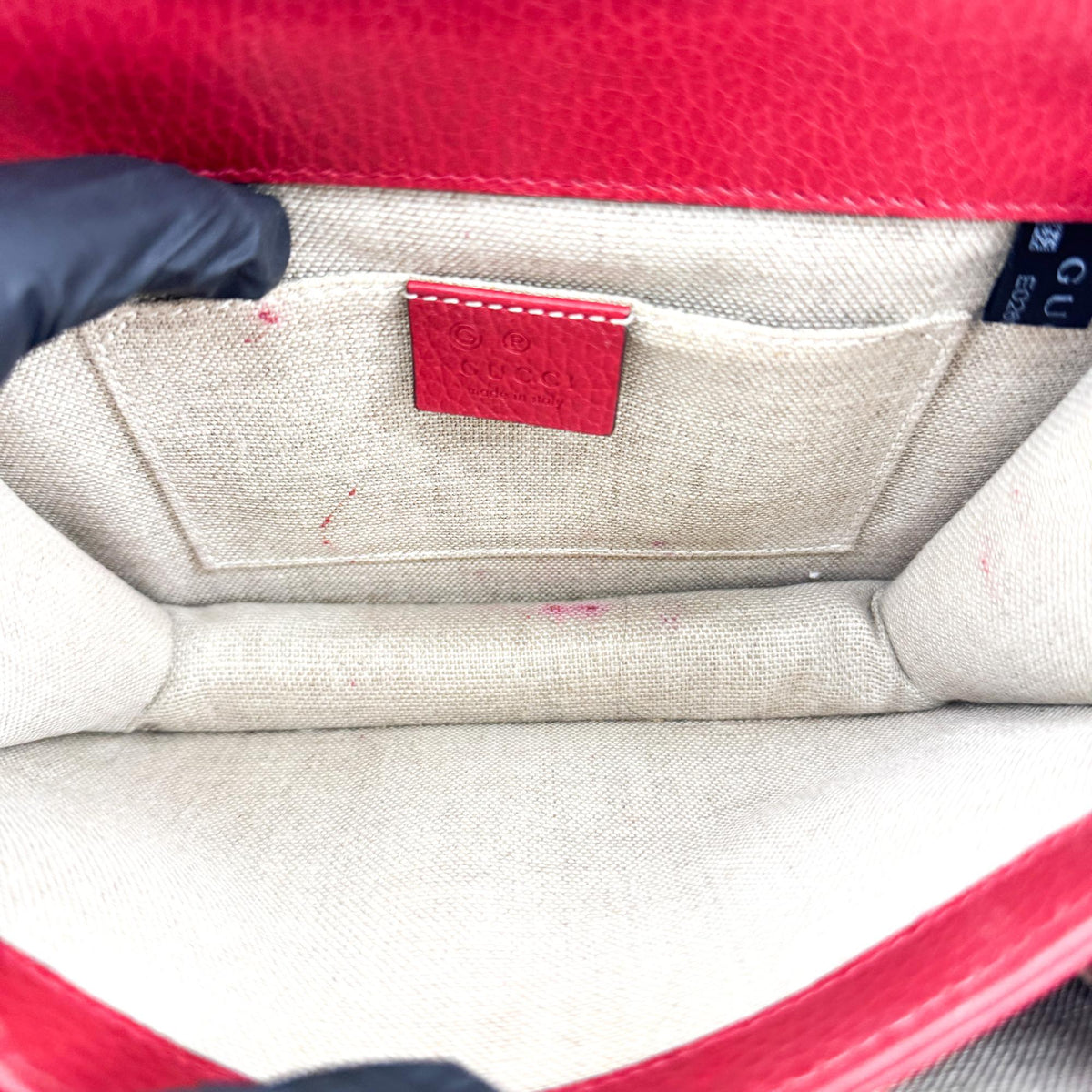 Gucci Interlocking Leather Red Leather Shoulder Bag Bag (Pre-Owned)