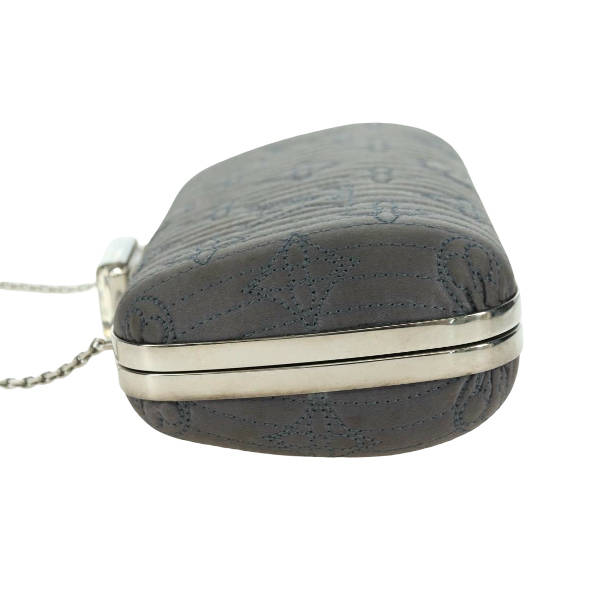 Louis Vuitton Motard Minaudiere Monogram Satin Gray Satin Clutche & Pouche Bag (Pre-Owned)