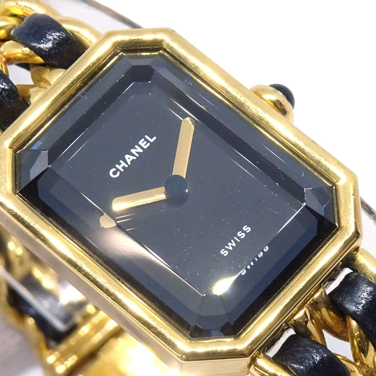 Chanel Premiere Rock Quartz Plated Metal And Leather Watch (Pre-Owned)