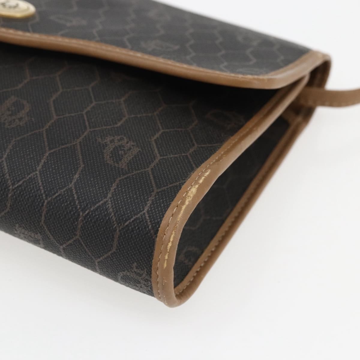 Christian Dior Vintage Honeycomb Flap Canvas And Leather Black Canvas Shoulder Bag Bag (Pre-Owned)