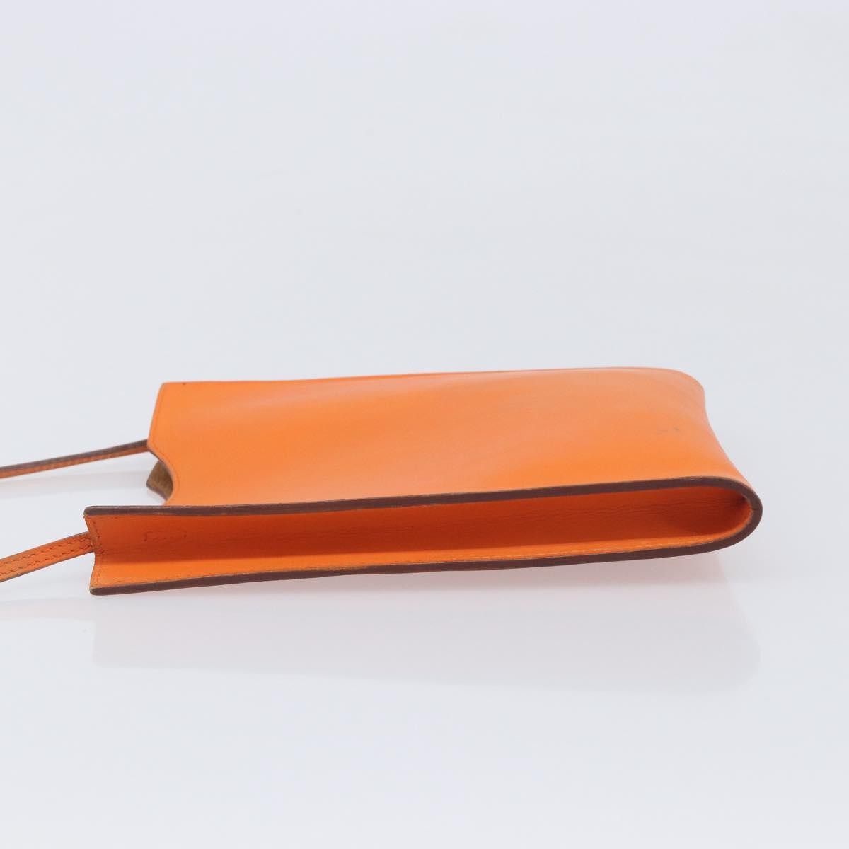 Hermes Onimaitou Pochette Box Calf Orange Leather Clutche & Pouche Bag (Pre-Owned)