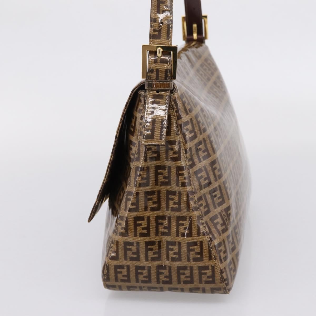 Fendi Baguette Patent Leather Beige Patent_Leather Handbag (Pre-Owned)