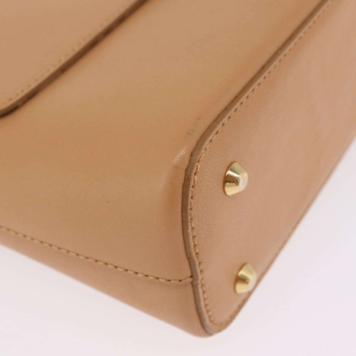 Burberry Shoulder Bag Leather Beige Leather Shoulder Bag Bag (Pre-Owned)