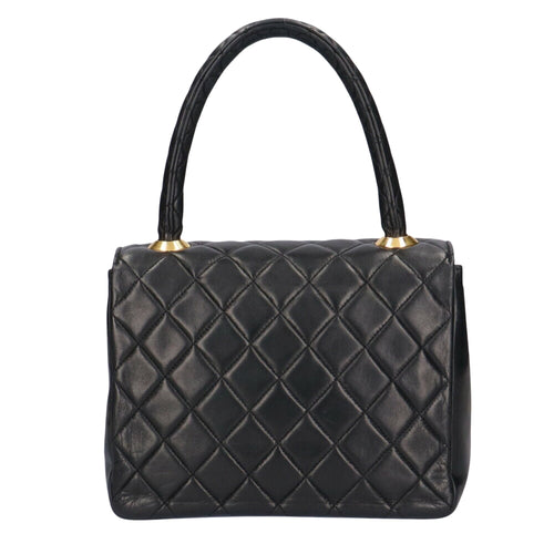 Chanel Matelassé Black Leather Handbag (Pre-Owned)