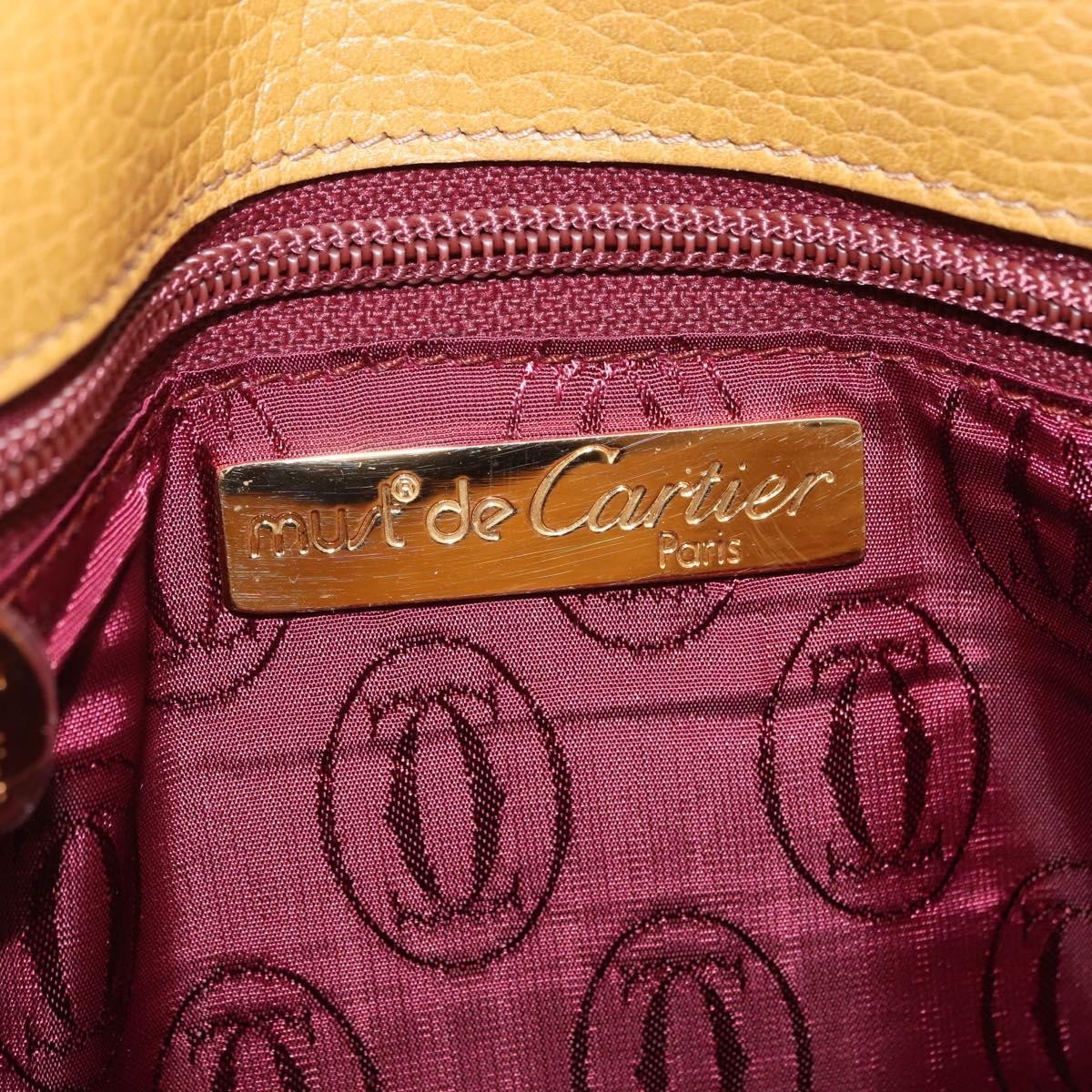Cartier Must De Cartier Leather Beige Leather Shoulder Bag Bag (Pre-Owned)
