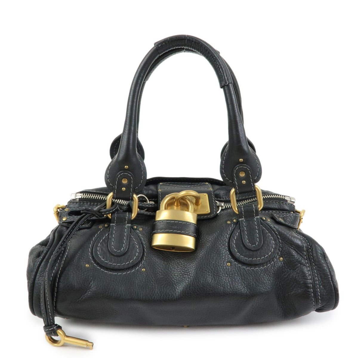 Chloe Paddington Body Leather Black Leather Handbag (Pre-Owned)