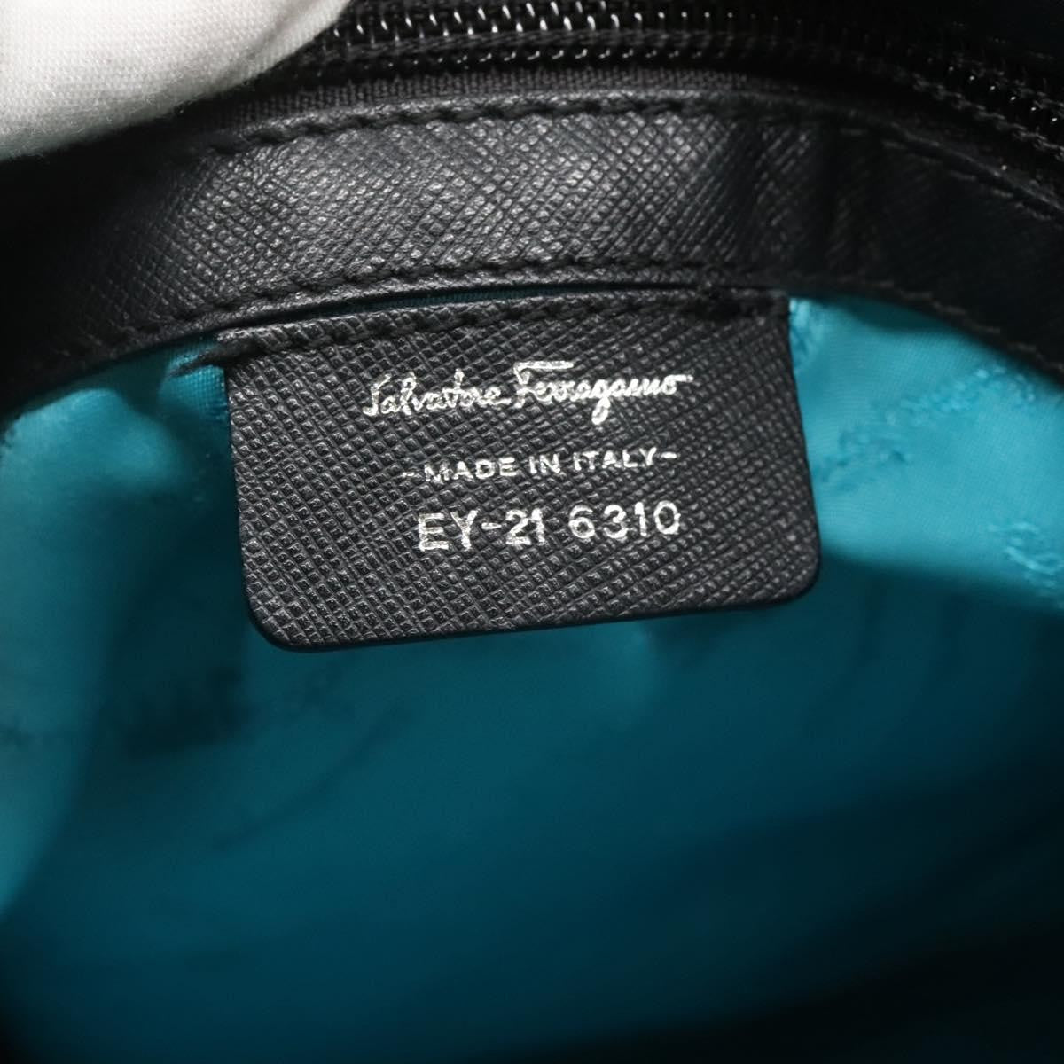 Salvatore Ferragamo Gancini Leather Black Leather Handbag (Pre-Owned)